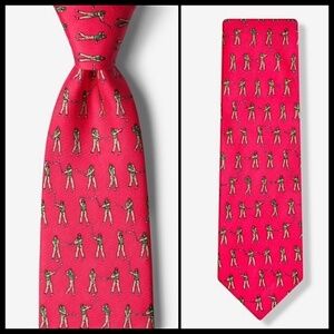 Alynn Golfer Necktie Red 100% Silk